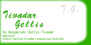 tivadar gellis business card